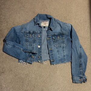 True Religion Small Blue Cropped Denim Jean Jacket